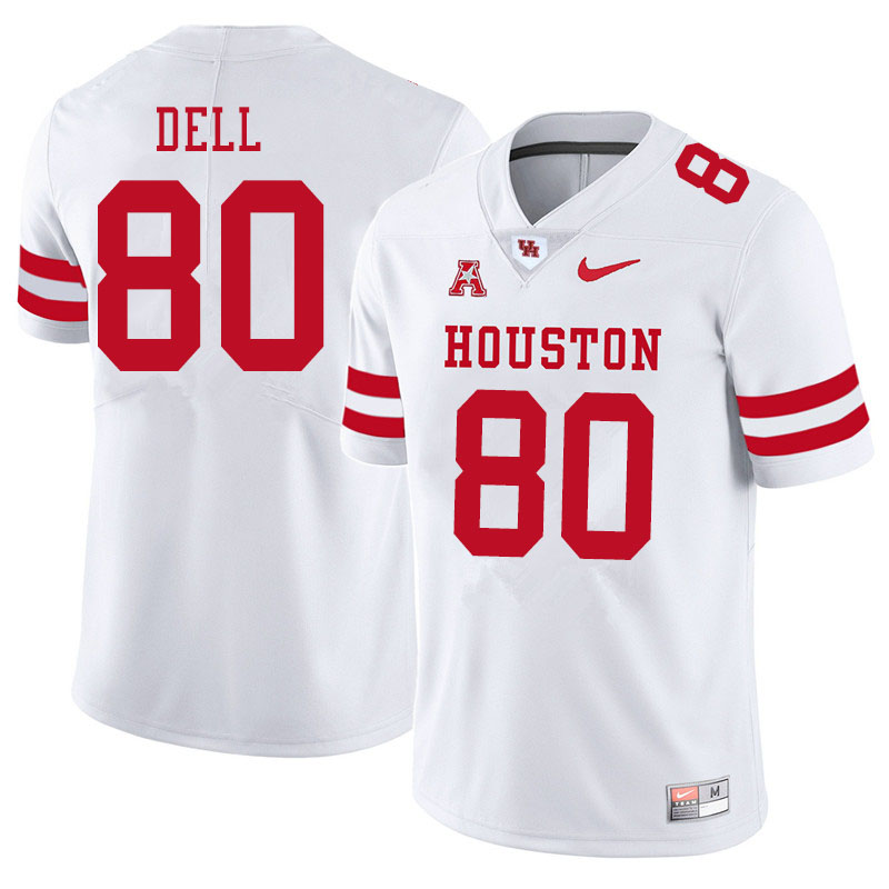 Men #80 Nathaniel Dell Houston Cougars College Football Jerseys Sale-White - Click Image to Close